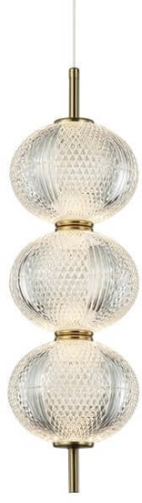 Picture of Italux Lazie PND-29038-3-GD lampa wiszca zwis 3x13W LED 3000K 1300 lm mosidz/transparentna