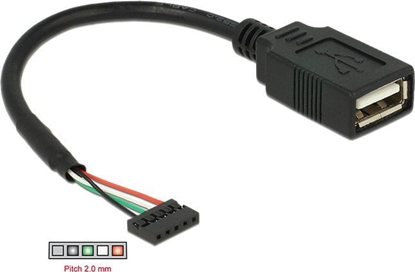 Attēls no Kabelis USB2.0 pinheader 2.00mm 5pin > TypeA, F/F