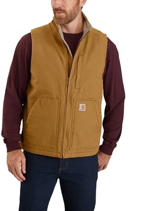 Attēls no Kamizelka Carhartt Washed Duck SherpaLined Brown