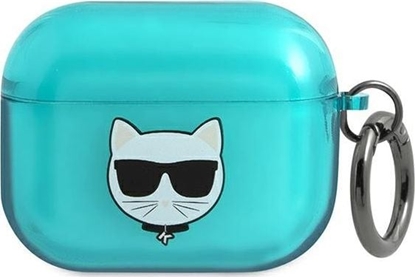 Изображение Karl Lagerfeld Etui ochronne KLAPUCHFL Choupette do AirPods Pro niebieskie