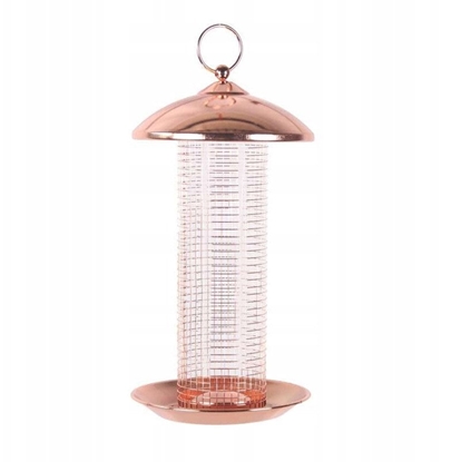 Изображение Karmnik dla ptakw, metalowy, wiszcy, z kratk 16x16x30,5 cm