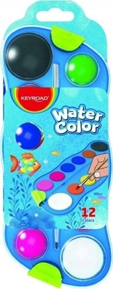 Picture of Keyroad Farby akwarelowe KEYROAD, z pdzelkiem, 12 kolorów, zawieszka