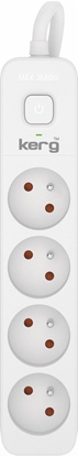 Attēls no Kerg Przeduacz KERG z wycznikiem-4 gniazda-biao-szary-1,5m-16A-H05VV-F-3x1,5mm2