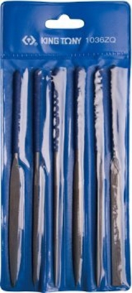 Picture of King Tony ZESTAW PILNIKÓW DO METALU 160mm 6szt. DROBNOZIARNISTE, RÓNE PROFILE, ETUI King Tony