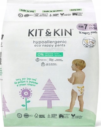 Attēls no Kit and Kin Kit and Kin, Pieluchomajtki Nappy Pants 7 XXL (17kg+), Giraffe/Sloth, 16 szt.