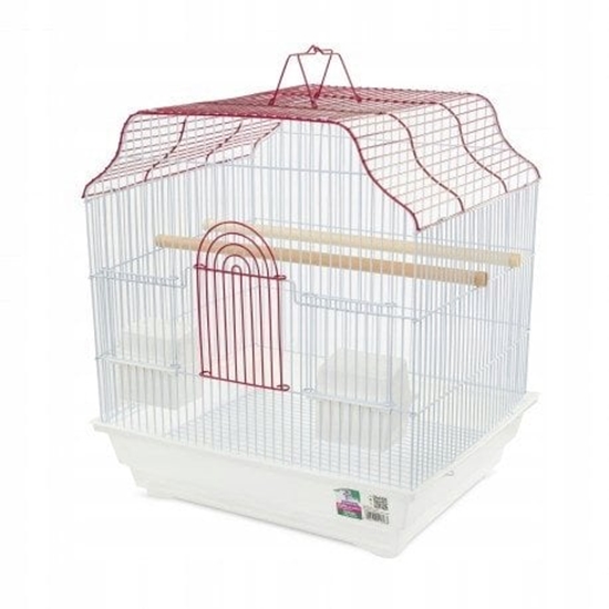 Изображение Klatka dla ptakw, biao-czerwona, wym. 40.6 x 36 x 45.5cm