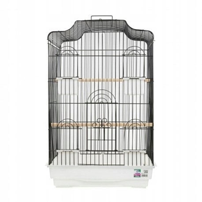 Изображение Klatka dla ptakw, czarno-biaa, wym. 46.8 x 35.5 x 71.5cm