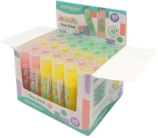 Picture of Klej w sztyfcie KEYROAD Jelly Gel, przezroczysty, 9g, display, mix kolorów