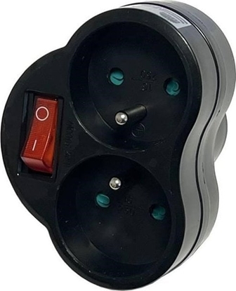 Picture of Konnoc DX-R2S rozboka dvojzásuvka s vypínaem erná