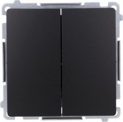 Attēls no Kontakt-Simon Przycisk zwierny Kontakt-Simon Simon Basic BMP2.01/49 podwójny, dwuobwodowy: 2 wejcia, 2 wyjcia modu 16AX, 250V~, szybkozcza czarny mat