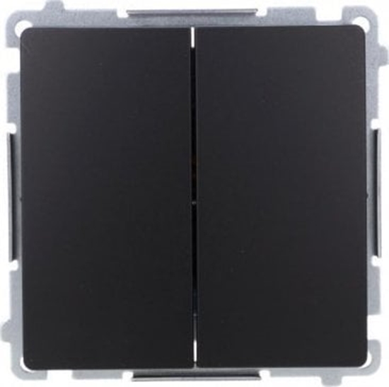 Picture of Kontakt-Simon Przycisk zwierny Kontakt-Simon Simon Basic BMP2.01/49 podwójny, dwuobwodowy: 2 wejcia, 2 wyjcia modu 16AX, 250V~, szybkozcza czarny mat