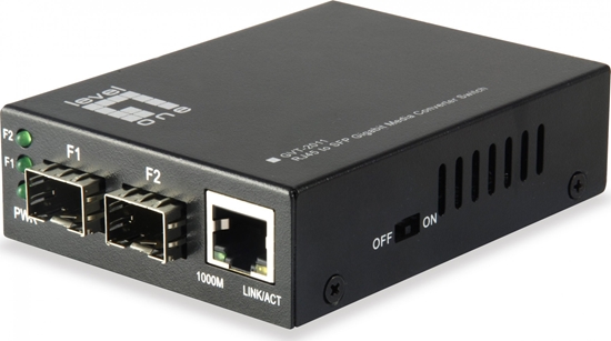 Picture of Level One LevelOne GVT-2011 tīlkla mediju pārveidotājs 1000 Mbit/s Pelēks