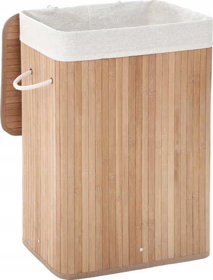 Picture of Kosz na pranie Leobert bambusowy czarny stojcy 40cm z wkadem (LCB10Y)