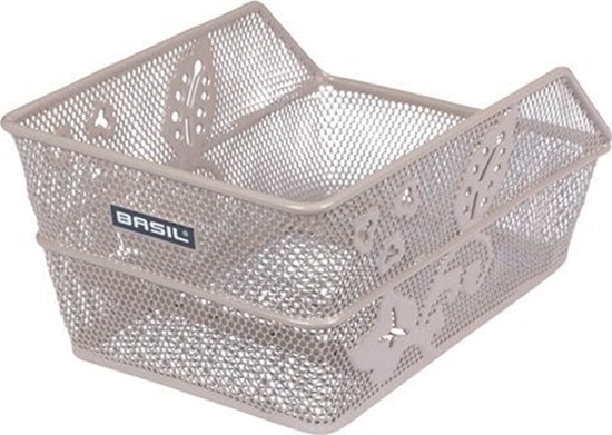 Picture of Kosz na tylny baganik BASIL CENTO FLOWER S, Stalowy, Nude Metallic (NEW 2025)