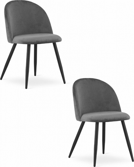 Picture of Krzeso BELLO - aksamit ciemnoszare / nogi czarne x 2