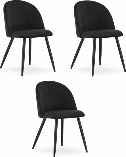 Picture of Krzeso BELLO - aksamit czarne / nogi czarne x 3