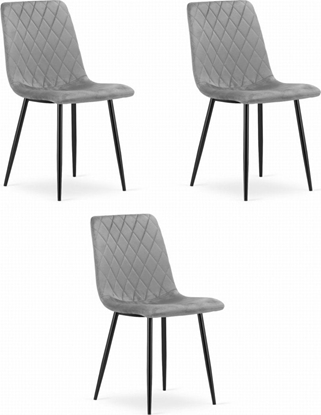 Picture of Krzeso TURIN - jasny szary aksamit x 3