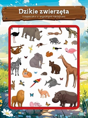 Изображение Ksieczka z wypukymi naklejkami Dzikie zwierzta