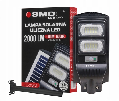 Attēls no LAMPA LED ULICZNA SOLARNA 100W 10AH 6000K 2000LM + UCHWYT