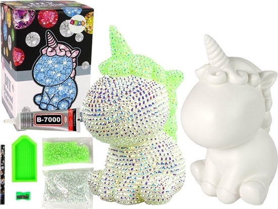Picture of LeanToys Zestaw Jednoroec DIY Diamenty Krysztaki Zielony