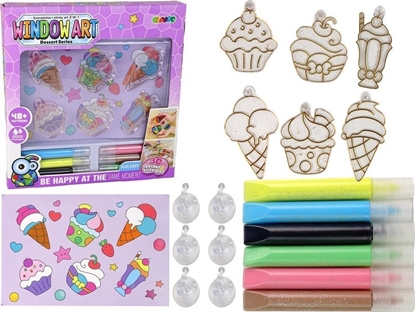 Picture of LeanToys Zestaw Kreatywny Witrae Okno Zastygajca Farba Lody Sodycze 3D