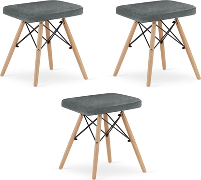 Изображение Leobert Taboret WERK - szary materia / nogi naturalne x 3