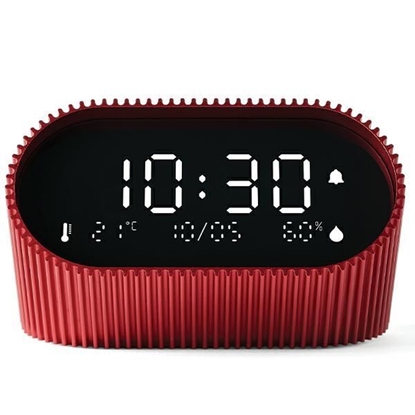 Attēls no LEXON Lexon Ray Clock Budzik z czujnikiem temperatury i wilgotności czerwony/saguine red LR155SR3