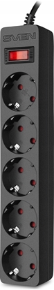 Picture of Listwa przeciwprzepiciowa SVEN SF-05E 3,0 m, (5 gniazd) czarna