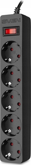 Picture of Listwa przeciwprzepiciowa SVEN SF-05E 3,0 m, (5 gniazd) czarna