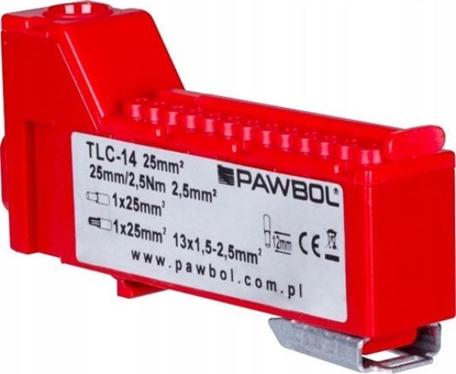 Attēls no Listwa Zaciskowa Bezgwintowa Czerwona Lzb 14/Cz Pawbol E.4136Cz Pawbol