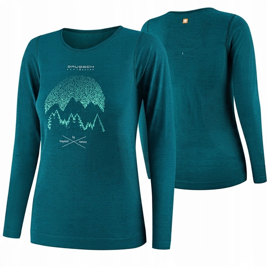 Изображение LS1415W Koszulka damska z dugim rkawem OUTDOOR WOOL PRO zielony S - GÓRY 13