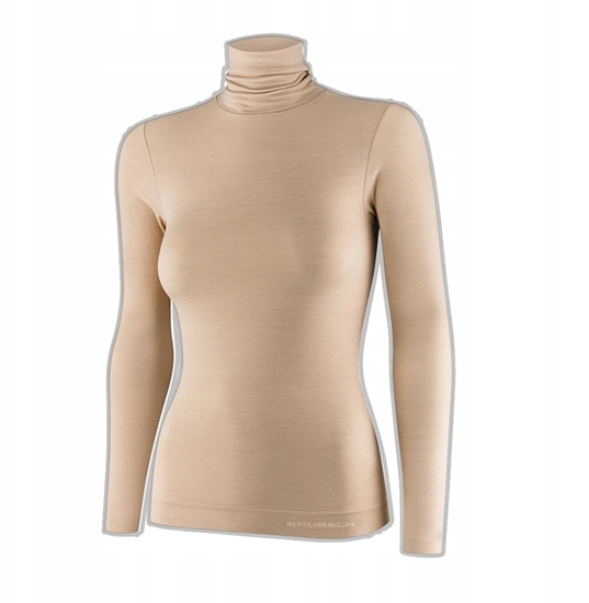 Picture of LS1627W Koszulka damska z golfem COMFORT MERINO beowy M