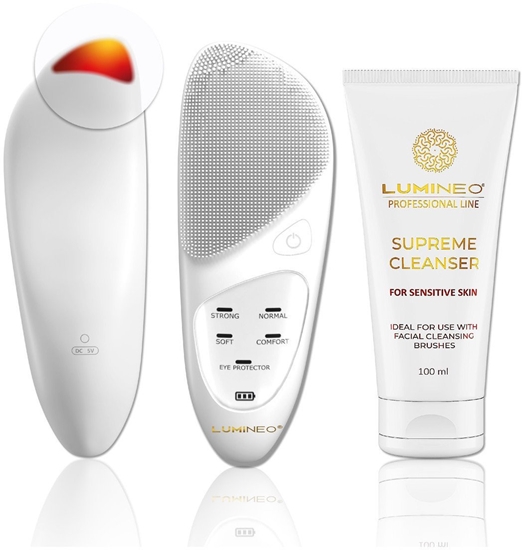Picture of LUMINEO Professional Line Szczoteczka do twarzy Sonic Thermo Brush + el Lumineo do skóry delikatnej i wraliwej
