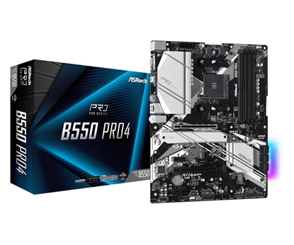 Изображение Mainboard|ASROCK|AMD B550|SAM4|ATX|2xPCI-Express 3.0 1x|1xPCI-Express 3.0 16x|2xM.2|1xPCI-Express 4.0 16x|Memory DDR4|Memory slots 4|1x15pin D-sub|1xHDMI|1xUSB type C|5xUSB 3.2|1xPS/2|1xRJ45|3xAudio port|B550PRO4