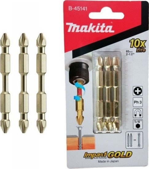 Picture of Makita PODWÓJNA KOCÓWKA MAGNETYCZNA DO WKRTAKA PH3-65MM 3 SZT. IG (1 SZT)