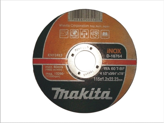 Picture of Makita Tarcza do cicia stali nierdzewnej INOX 115x22,2x1,2mm D-18764