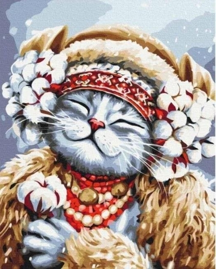 Изображение Malowanie po numerach - Kocia zima 40x50cm