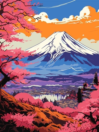 Изображение Ideyka Malowanie po numerach - Magiczne Fuji 30x40cm