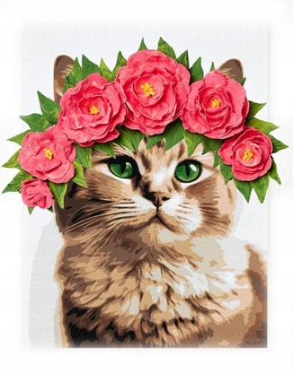 Picture of Malowanie po numerach IDEYKA&OCTO, 30x40cm, z glink, elegancka kotka, 1 szt.