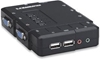 Picture of Manhattan KVM Switch Compact 4-Port, 4x USB-A, Cables included, Audio Support, Control 4x computers from one pc/mouse/screen, Black, Lifetime Warranty, Boxed