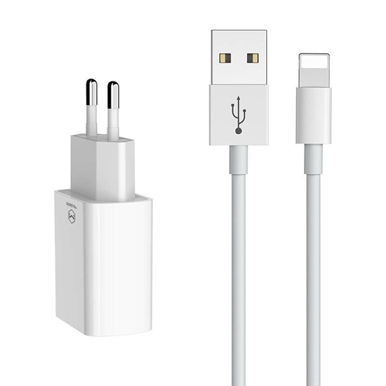 Picture of Mcdodo Dual USB charger Mcdodo CH-6720 (EU) Lightning 1m Travel set (white)