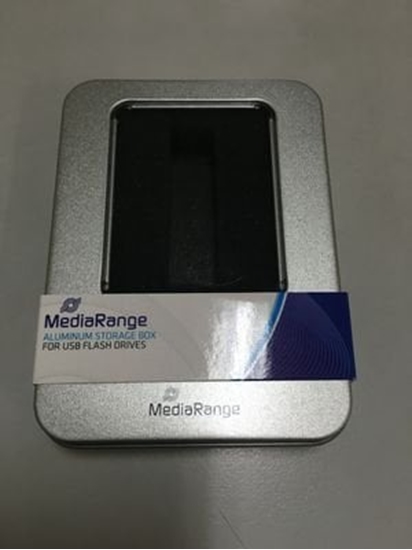 Picture of MediaRange MediaRange Aluminium-Box Aufbewahrung von USB Sticks silber