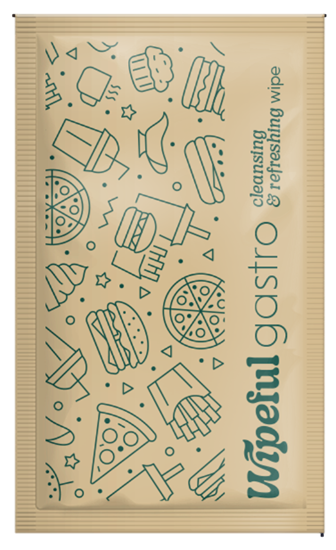 Изображение Mitrās salvetes WIPEFUL Gastro Kraft, 6x10cm, 1000gab