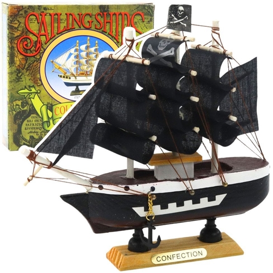 Picture of Model Kolekcjonerski Dekoracyjny Statek aglowiec Piracki Czarny 16x15cm LEAN Toys