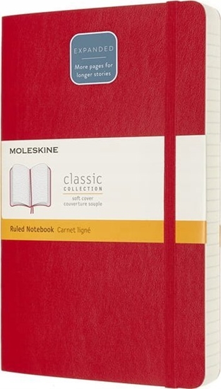 Изображение Moleskine Notes MOLESKINE Classic L (13x21 cm), w linie, mikka oprawa, scarlet red, 400 stron, czerwony