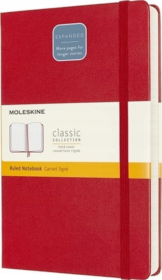 Изображение Moleskine Notes MOLESKINE Classic L (13x21 cm), w linie, twarda oprawa, scarlet red, 400 stron, czerwony