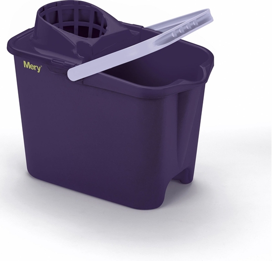 Picture of Mop NPC Polska Mery Prostoktne wiadro 14 l na kókach z wyciskaczem fioletowe