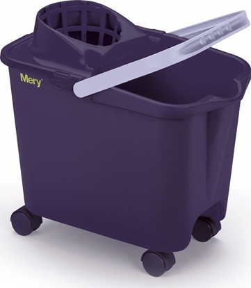 Attēls no Mop NPC Polska Mery Prostoktne wiadro na kókach z wyciskaczem 14 l fioletowe