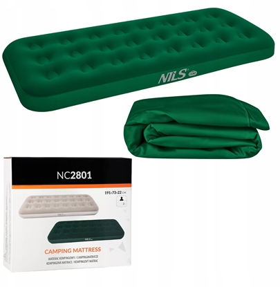 Изображение NC2801 MATERAC TURYSTYCZNY DMUCHANY 191X73X22 CM ZIELONY NILS CAMP