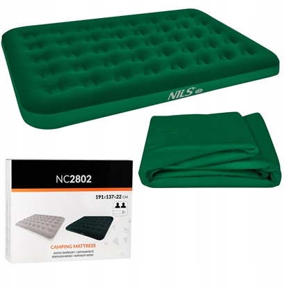 Изображение NC2802 MATERAC TURYSTYCZNY DMUCHANY 191X137X22 CM ZIELONY NILS CAMP